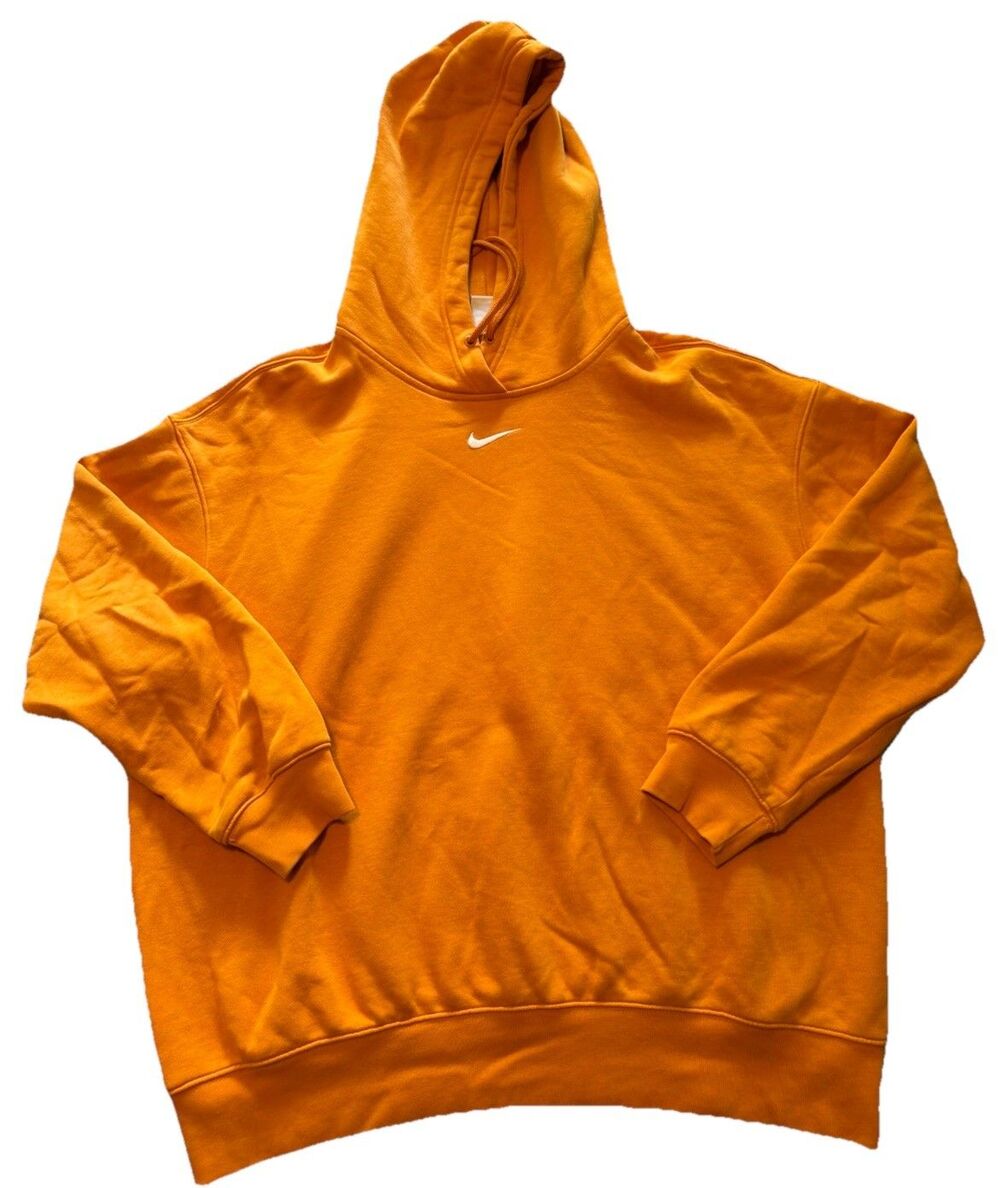 Nike Hoodie Mens Medium Yellow Embroidered Center Swoosh Y2K Middle Hit